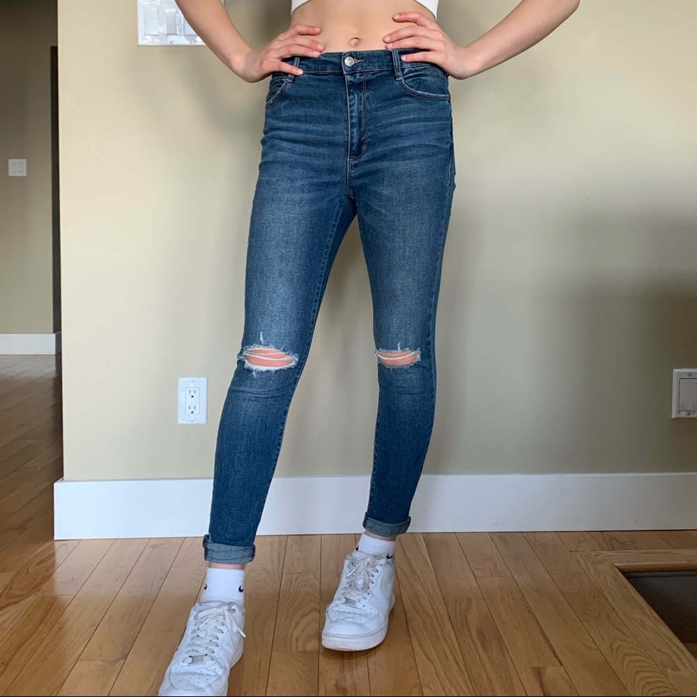 Garage skinny distressed jeans